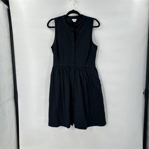 J. by J. Crew Black Romantic Eyelet Sleeveless Dress size 12 Cinched Waist